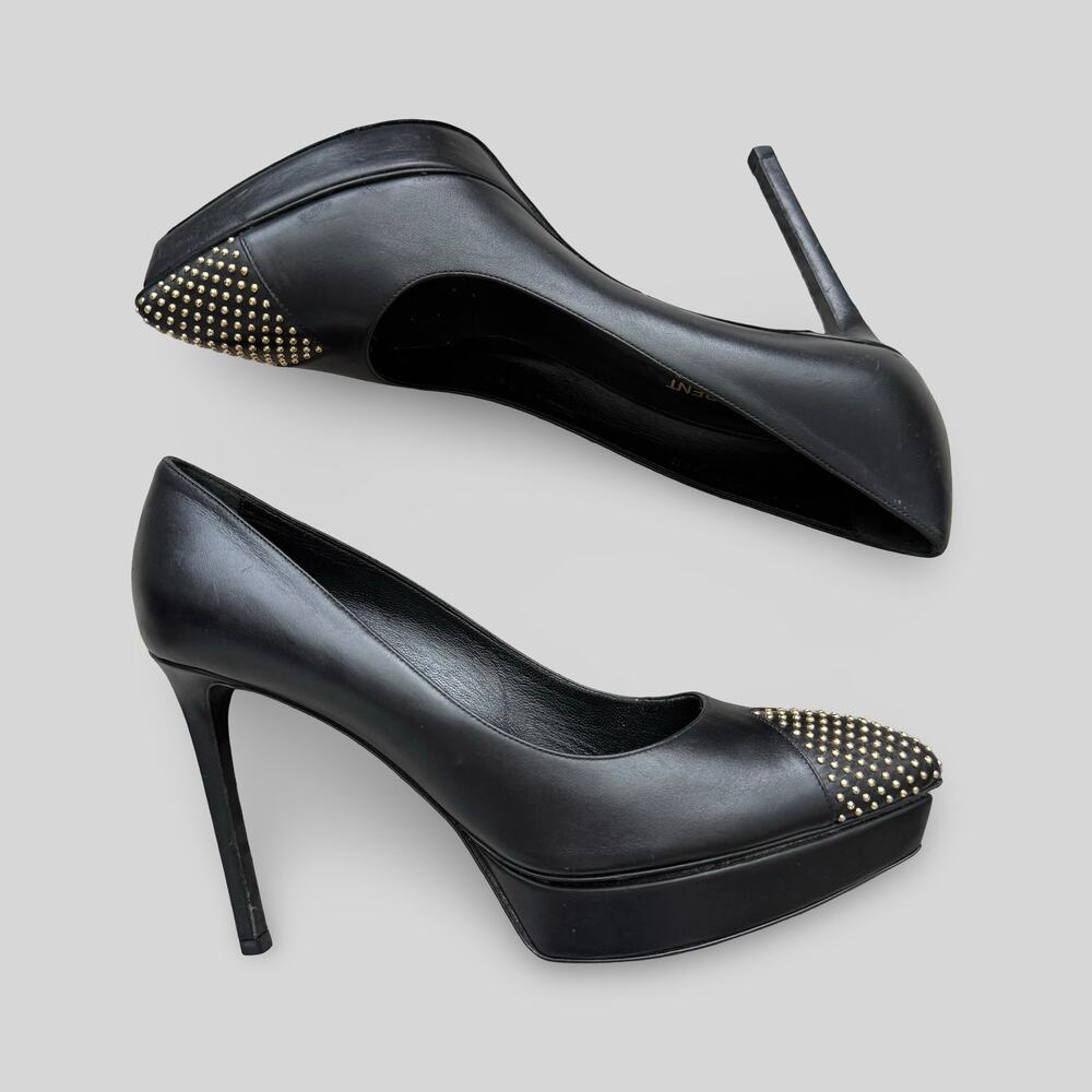 Saint Laurent Janis Studded Platform Pumps - Picture 3 of 8